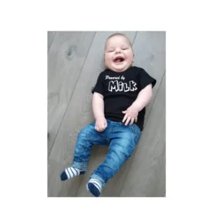 powered by milk baby shirt