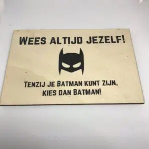 Houten kaart quote batman