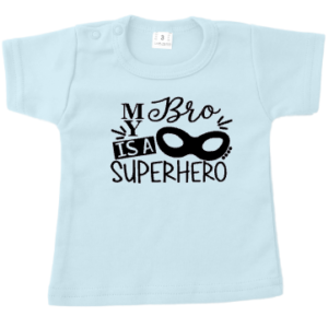 tshirt my bro is a superhero blauw