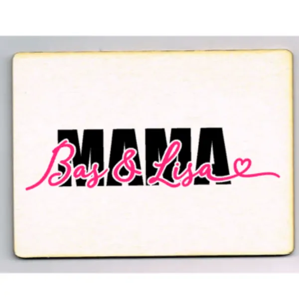 ansichtkaart mama met namen kinderen gepersonaliseerd houten kaart