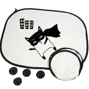 auto zonnescherm superheld in de stad