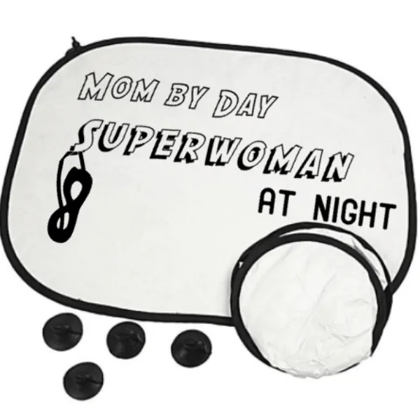 zonnescherm mom by day Superwoman at night