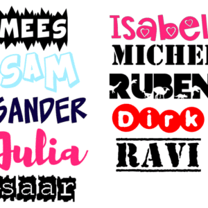 naamsticker naam strijkapplicatie