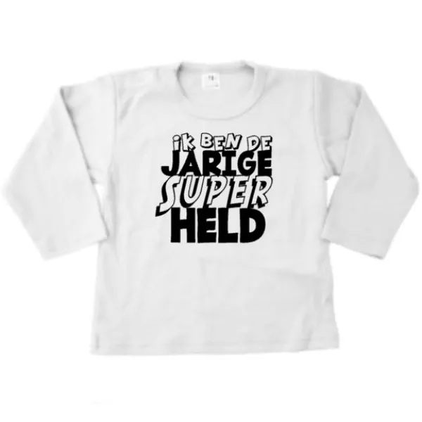 baby kinder tshirt Ik ben de jarige superheld