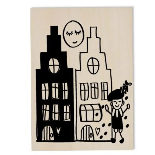 Houten kaart sinterklaashuisjes Lieverdeliefste