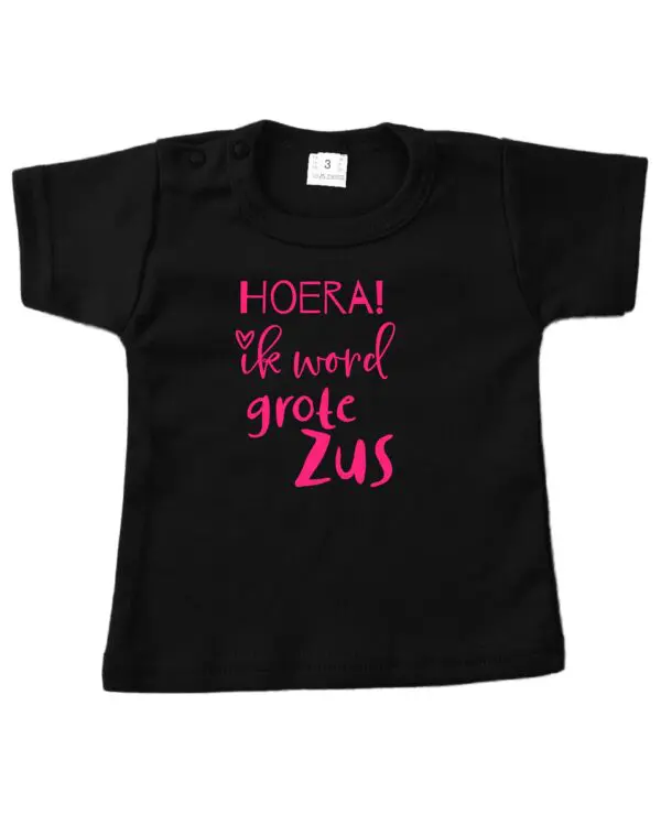 kinder Tshirt Hoera ik word grote zus