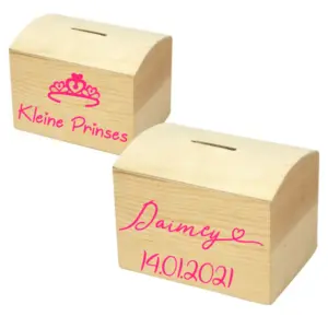 Houten spaarpot Kleine Prinses