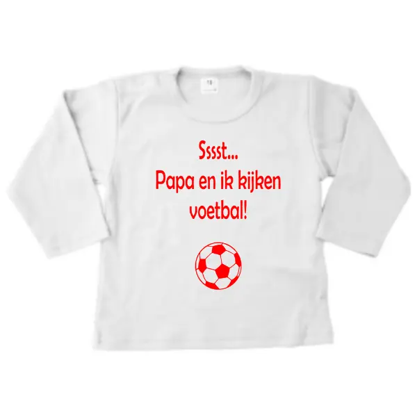 baby shirt Ssst papa en ik kijken voetbal