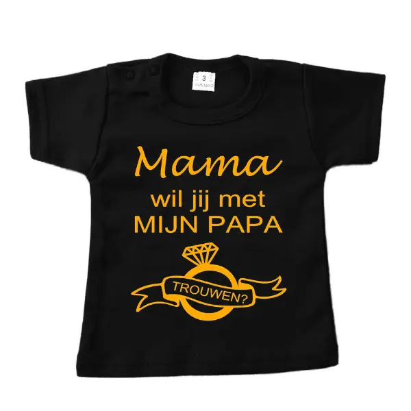 Baby shirt mama wil je met mijn papa trouwen - Afbeelding 2