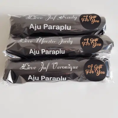 Aju Paraplu zakjes met tekst superheldenshop.nl