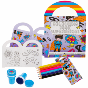 kleurset superheld met stempel en potloodjes