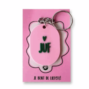 sleutelhanger juf ovaal