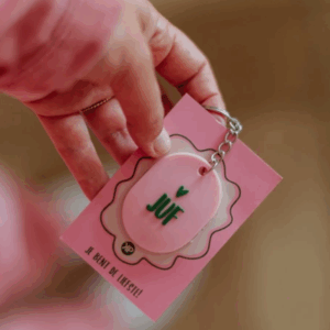 sleutelhanger juf ovaal